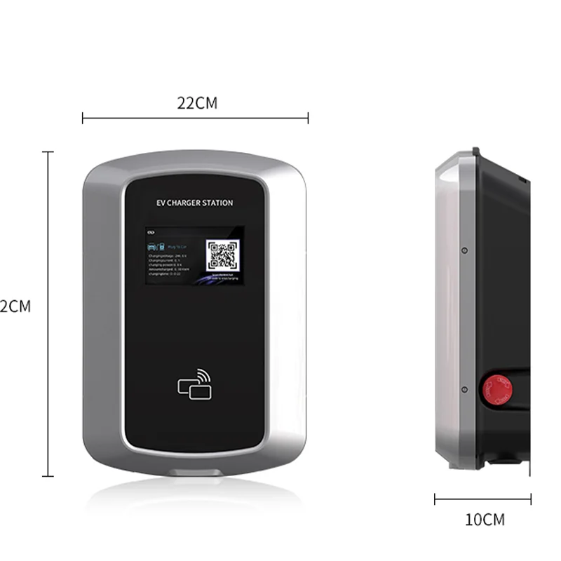 New 11kW Smart Wall-mounted EV Charger Pile Box Type 1 Charging Station with IP54 Protection LCD Display 85V-265V Input