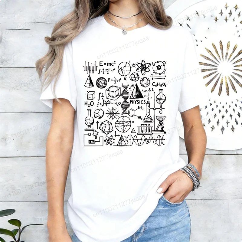 Summer Fashion Women Tshirt Short Sleeve Tshirt Ladies Tee Shirt Top Science Math Chemistry Graphic T-Shirts Camisetas Mujer