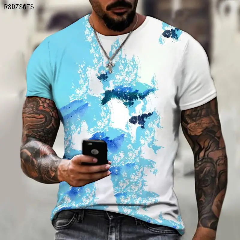 International 2022 Hip Hop Graffiti Letter Printing Symbol 3D Funny Short Sleeve Shirt Fashion Summer Design Male Street T-shirt