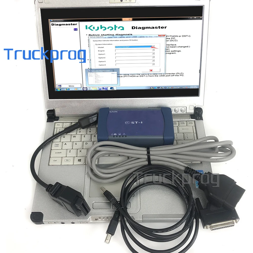 For Kubota agriculture constrution machine DST-i diagnostic scanner tool Diagmaster For Takeuchi Python interface + Laptop CF c2