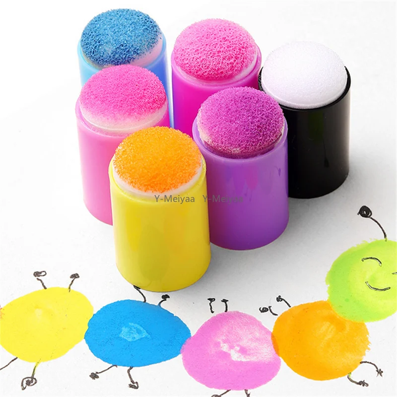 1/10/20 قطعة الأطفال إصبع الإسفنج Daubers الطلاء منصات الحبر ختم فرشاة اليدوية Craft بها بنفسك الحرفية سكرابوكينغ اللوحة صنع الرسم