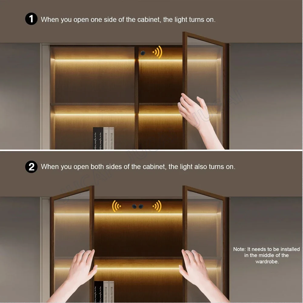 5A Cabinet Wardrobe Door Control Light 12V 24V Human Sensing Switch Hand Sweep Light Intelligent Switch Door Control Switch view 6