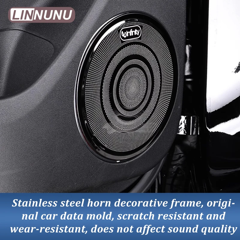 LINNUNU For Great Wall Tank 300 2022-23 GWM WEY Stainless Car Door Speaker Cover Trim Front Reading Sound Horn Anti Hit