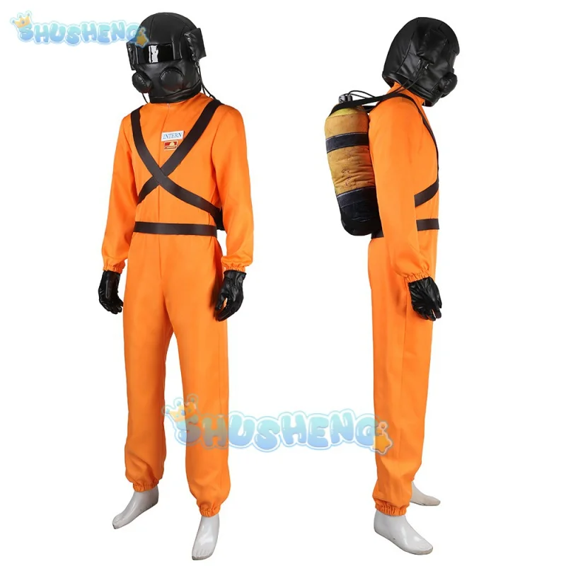 زي تنكري قاتل للبالغين ، زي برتقالي للحفلات ، ملابس مكياج للاعبي كوزبلاي