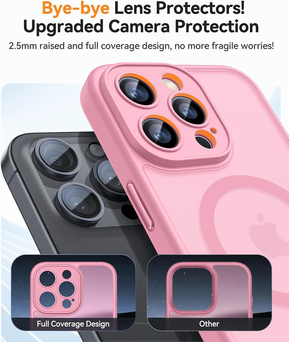 Luxury Armor Shockproof Hybrid Case For iPhone 16 15 14 13 12 11 Pro Max Plus Matte Transparent Hard Cover Silicone Shell Clear image 3