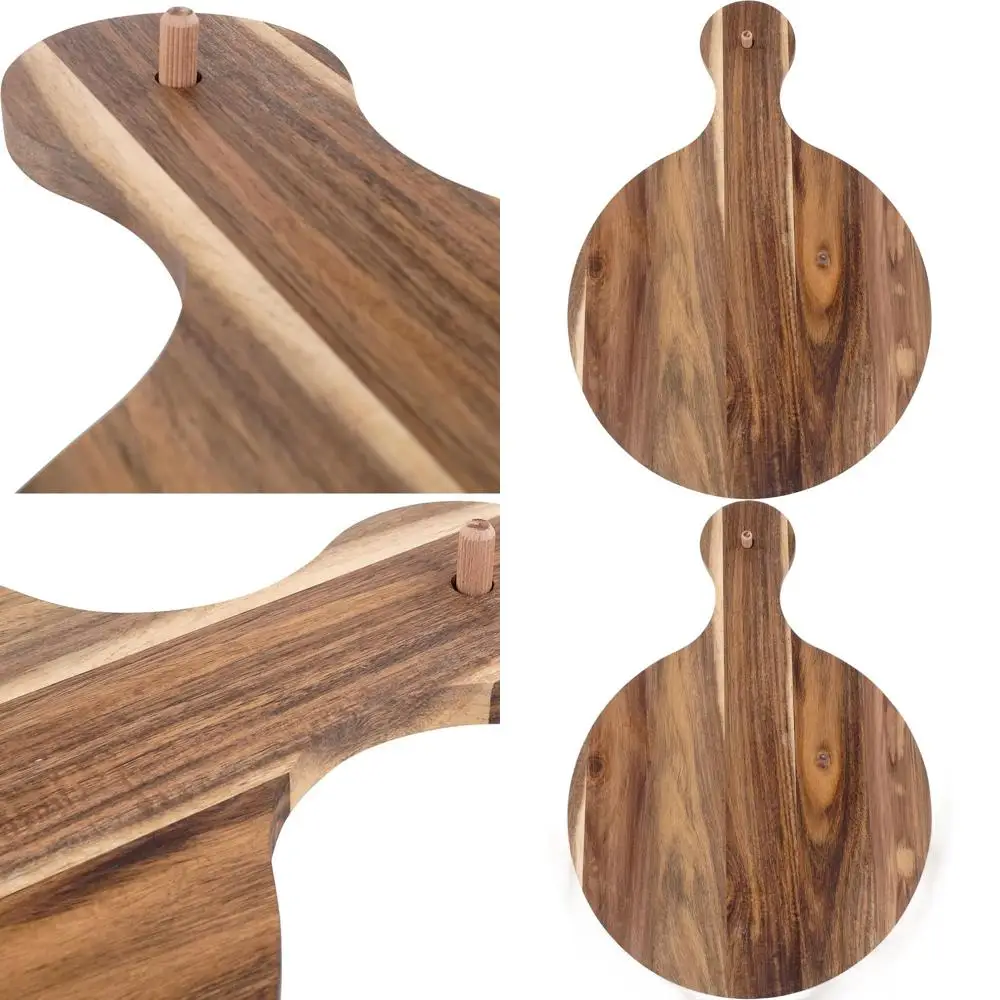 

15 x 22 Acacia Round Charcuterie Board with Removable Topper and Handle