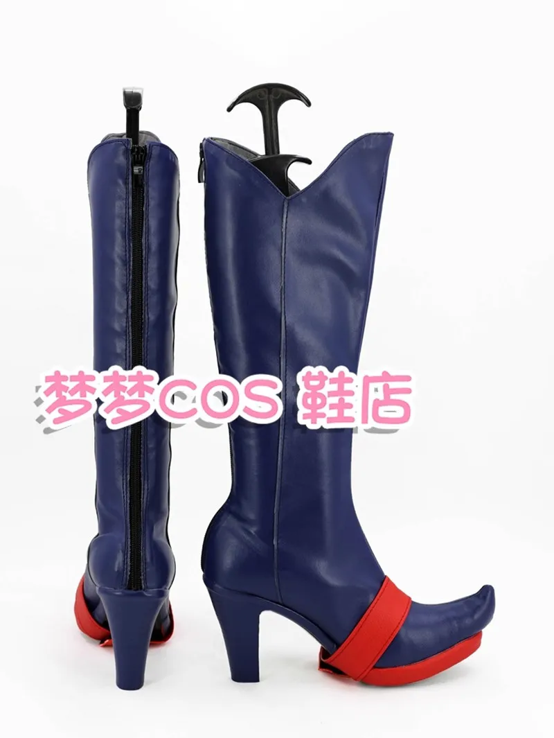 Little Witch Academia Lotte Jansson Costume Cosplay Scarpe Stivali fatti a mano in ecopelle