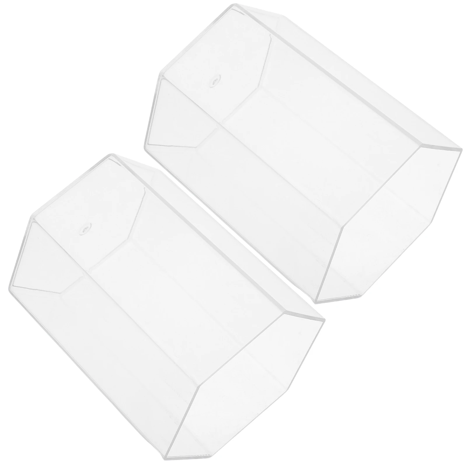 

2pcs Hexagonal Pen Holder Acrylic Case Modeling Desktop Multifunctional Storage Bucket Cup Office Organization Pen Pencil Brush