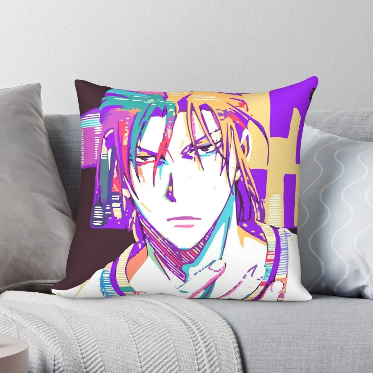 Kuroko's Basketball Murasakibara Square Pillowcase Polyester Linen Velvet Pattern Decorative Throw Pillow Case Room Cushion Case