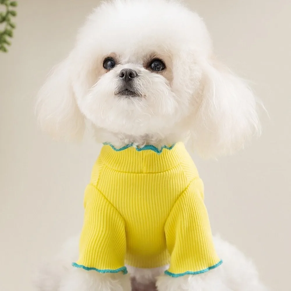 Vêtements décontractés pour chiens fins, vêtements de maison avec lettres brodées, chemise respirante pour chiens, imprimé de dessin animé, deux pattes, petit et moyen chien