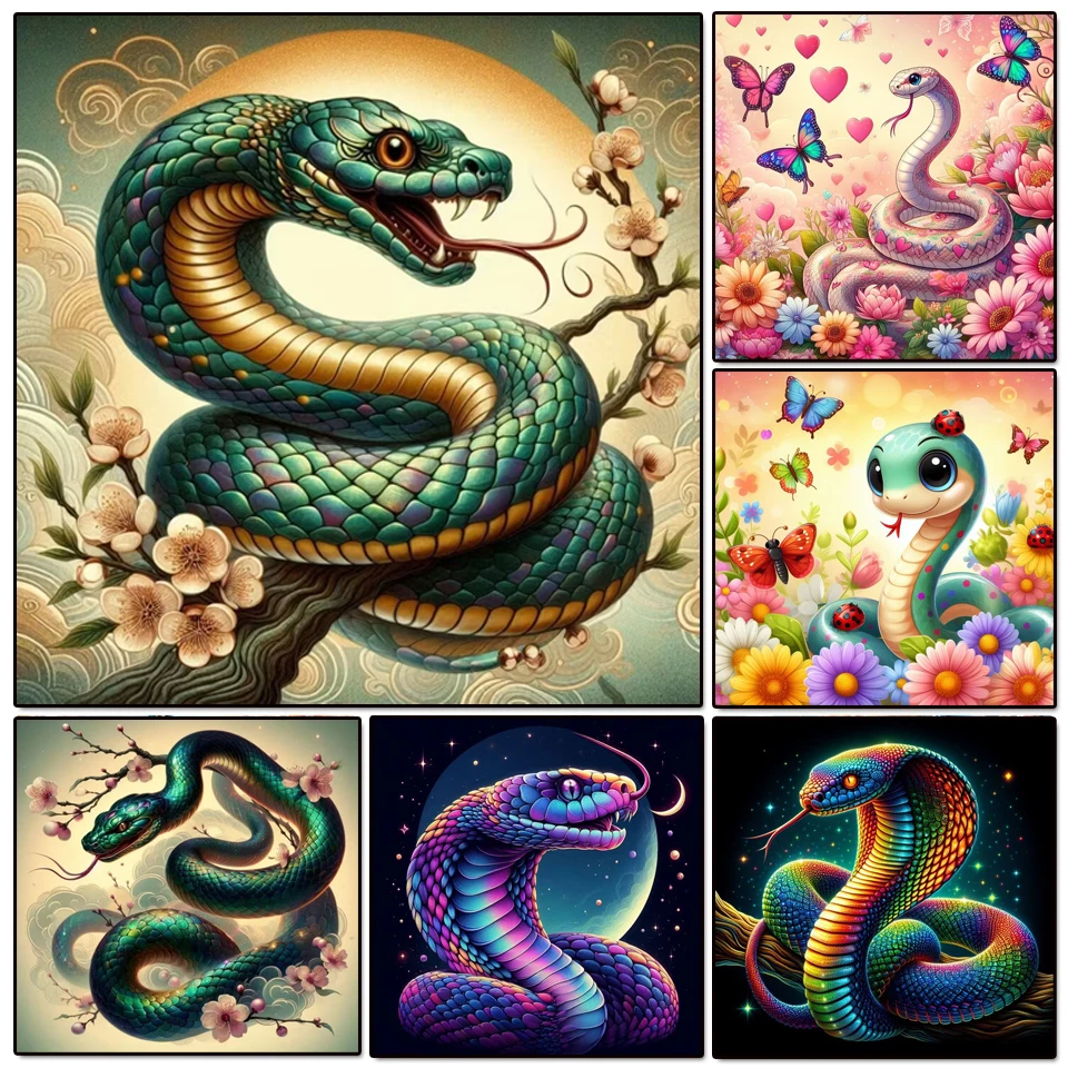 

Алмазная картина со знаком зодиака, змея, набор для вышивки крестом, стразы, алмазная вышивка, мозаика в виде животных, ремесленный домашний декор, подарок