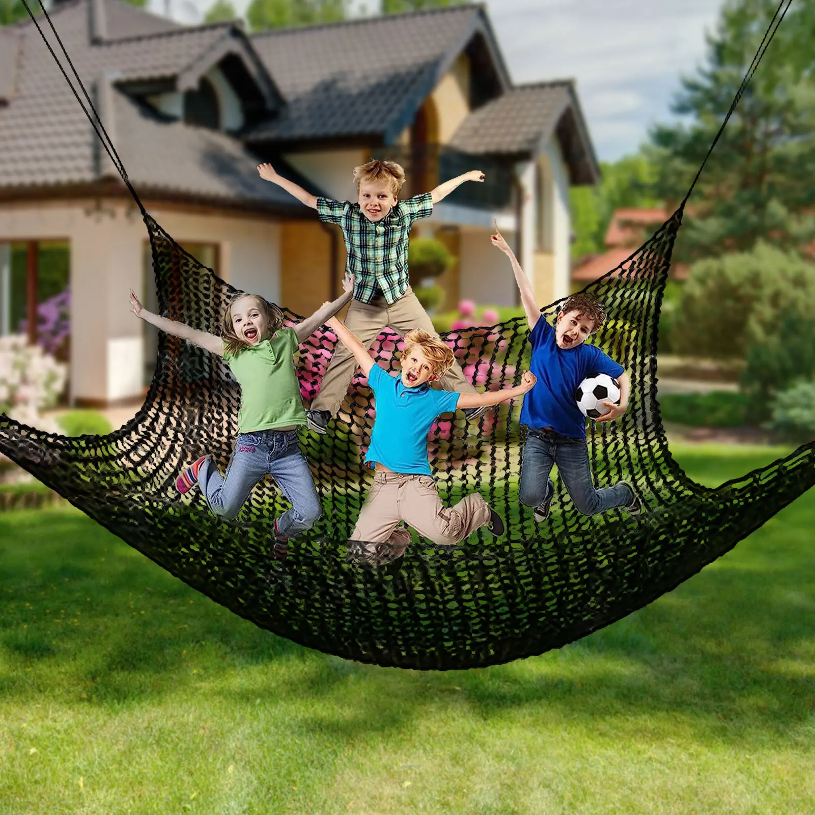 1*3m/2*3m Kids Playground Play Safety Net Outdoor Climbing Cargo Net Children Obstacle Course Double Layers Backyard Safety Net