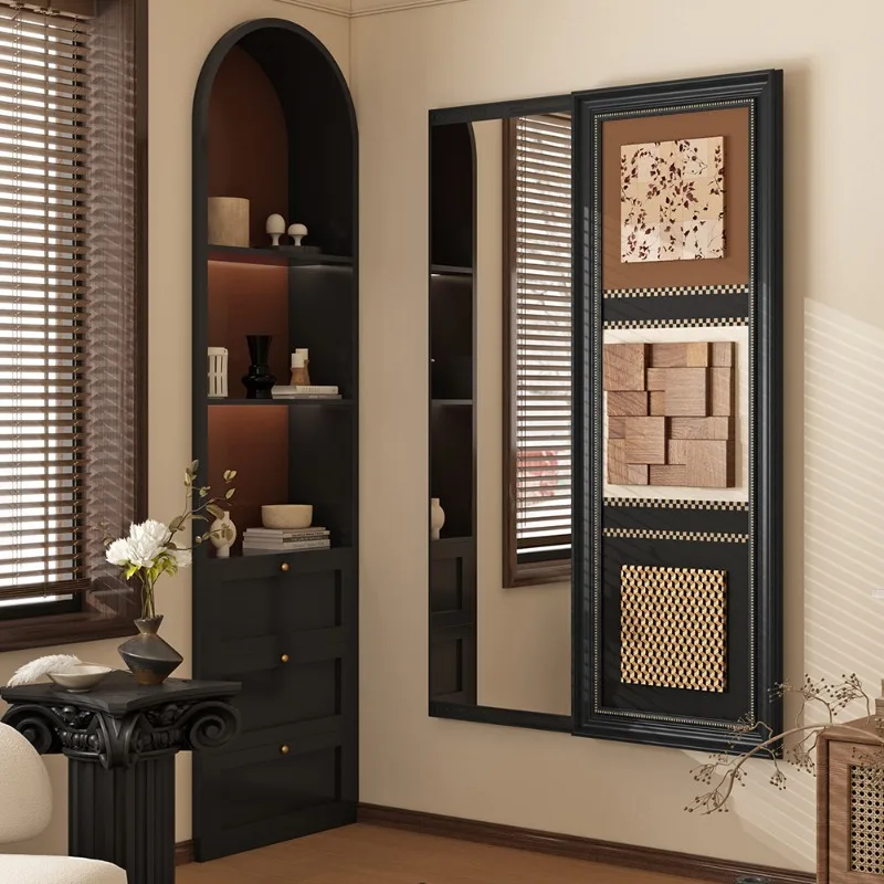 Stereo medieval mirror can be blocked and closed, hidden push-pull hidden full-body mirror invisible full-length mirror mural