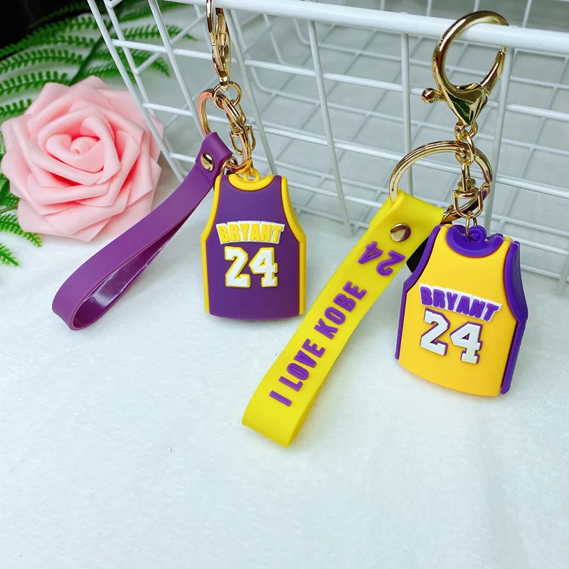 Keychain Kobe-Bryant Basketball Star Keychain Metal Kobe Jersey Keyrings Basketball Key Accessory Memorial Gifts