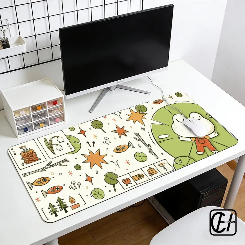 Metal Frog Kawaii Mouse Pad LargeComputer Cartoon Anime Gamer KeyboardMousepad Laptop Gaming AccessoriesDesk Mat XXL Carpet