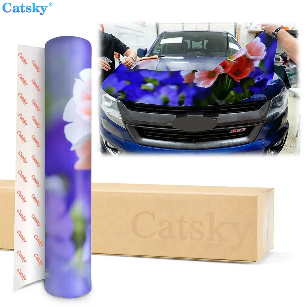 Beautiful Bouquet Car Hood Vinyl Stickers Wrap Vinyl Film Engine Cover Decals Sticker  Car Accessories Car Hood Protector