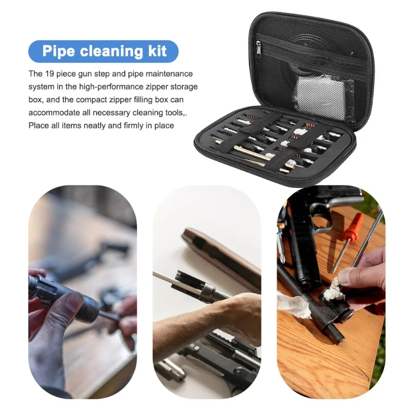 19Pcs Universal Gun Cleaning Kit 60ml CLP Anti-Rust Oil Barrel Brushes Firearm Maintenance Tool For Rifle Handgun Shotgun view 4