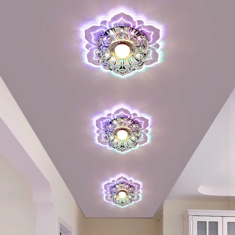 2026 Led Crystal Aisle Lamp Corridor Balcony Ceiling Light Nordic Style Personality Creative Small Chandelier Entrance Lamps HOT