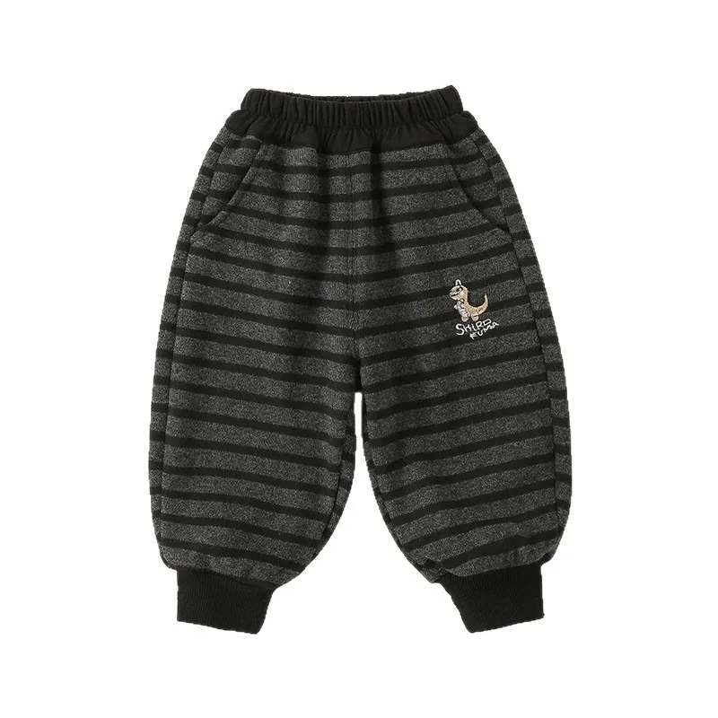 

New Autumn Winter Baby Clothes Children Boys Thicken Warm Pants Toddler Girls Clothing Infant Striped Trousers Kids Tracksuits
