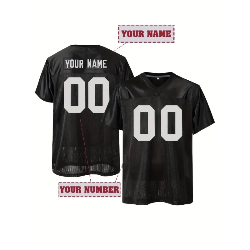 

Custom Men's Football Jersey-Personalized Embroidered Sports Shirt for Teams V-Neck Top with Letter and Number Design T-Shirts