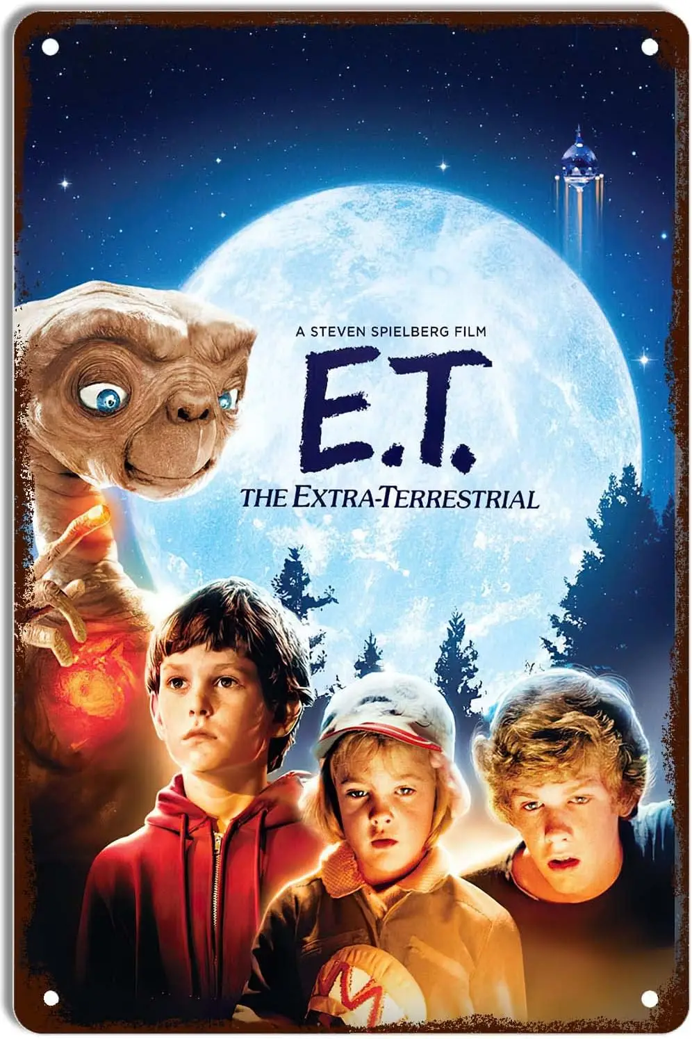 E.T. The Extra-Terrestrial Movie Poster Metal Sign Vintage Tin Signs Wall Decor Decoration for Home Kitchen Garage Retro Plaque