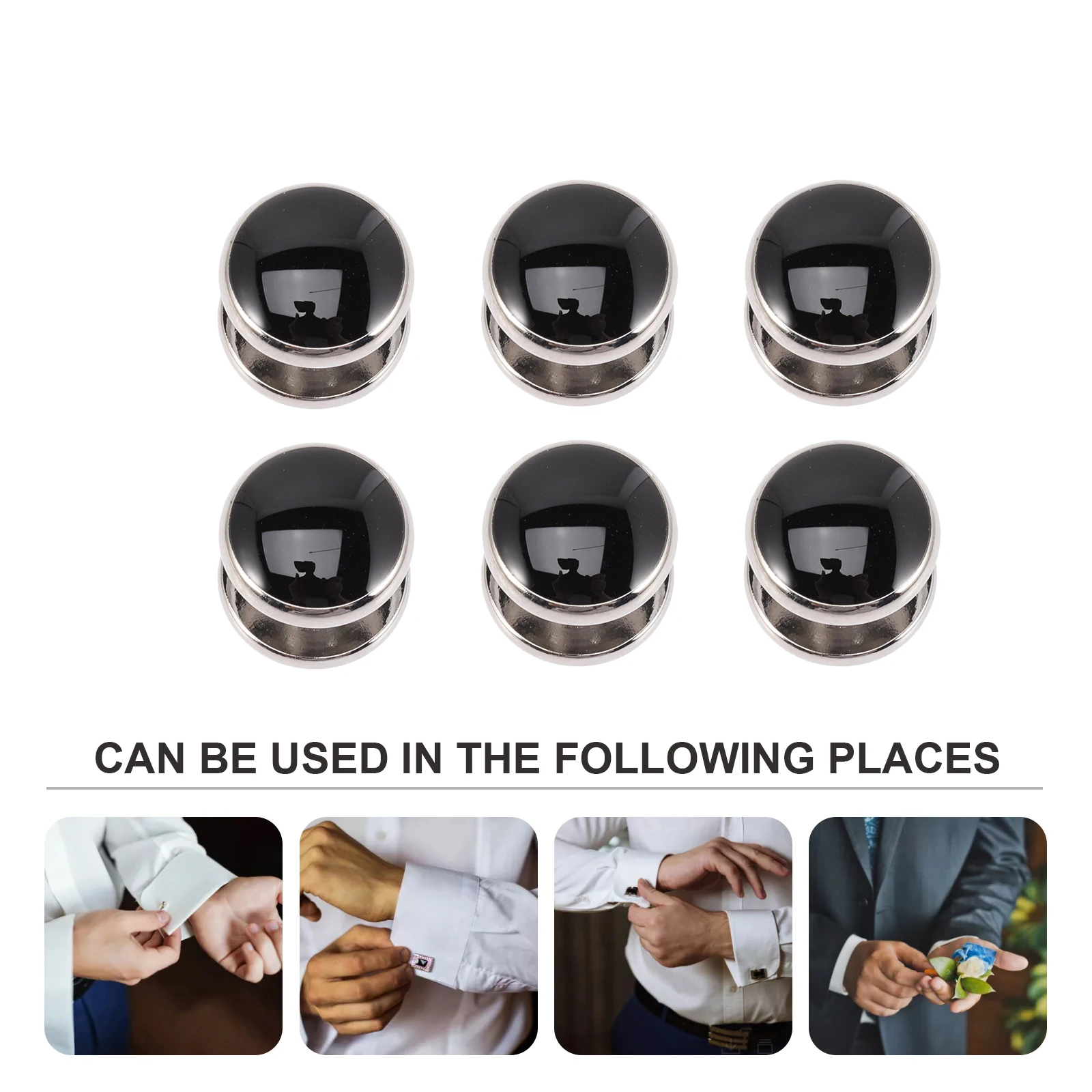 

8pcs Men'S Shirts Rhinestones Wedding Business Accessories Men Cufflinks Studs Fashion Studs Valentine Anniversary Gift
