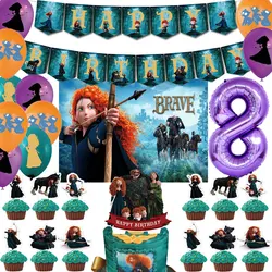 Brave Happy Birthday Party Decoration Merida Tapestry Background Balloon Cake Topper Banner Girl Gift Wedding Home Decor Supply