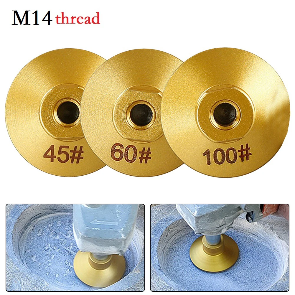 Brazed Flat Grinding Head Thread Diamond Edge Profile Polishing Grinding Wheel Marble Stone Concrete Abrasive Tools