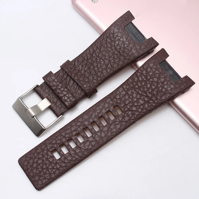 32x17 мм вогнутый кожаный ремешок для часов из воловьей кожи для Diesel Dz4246 Dz1273 Dz1216 мужской браслет со специальным интерфейсом, сменные браслеты