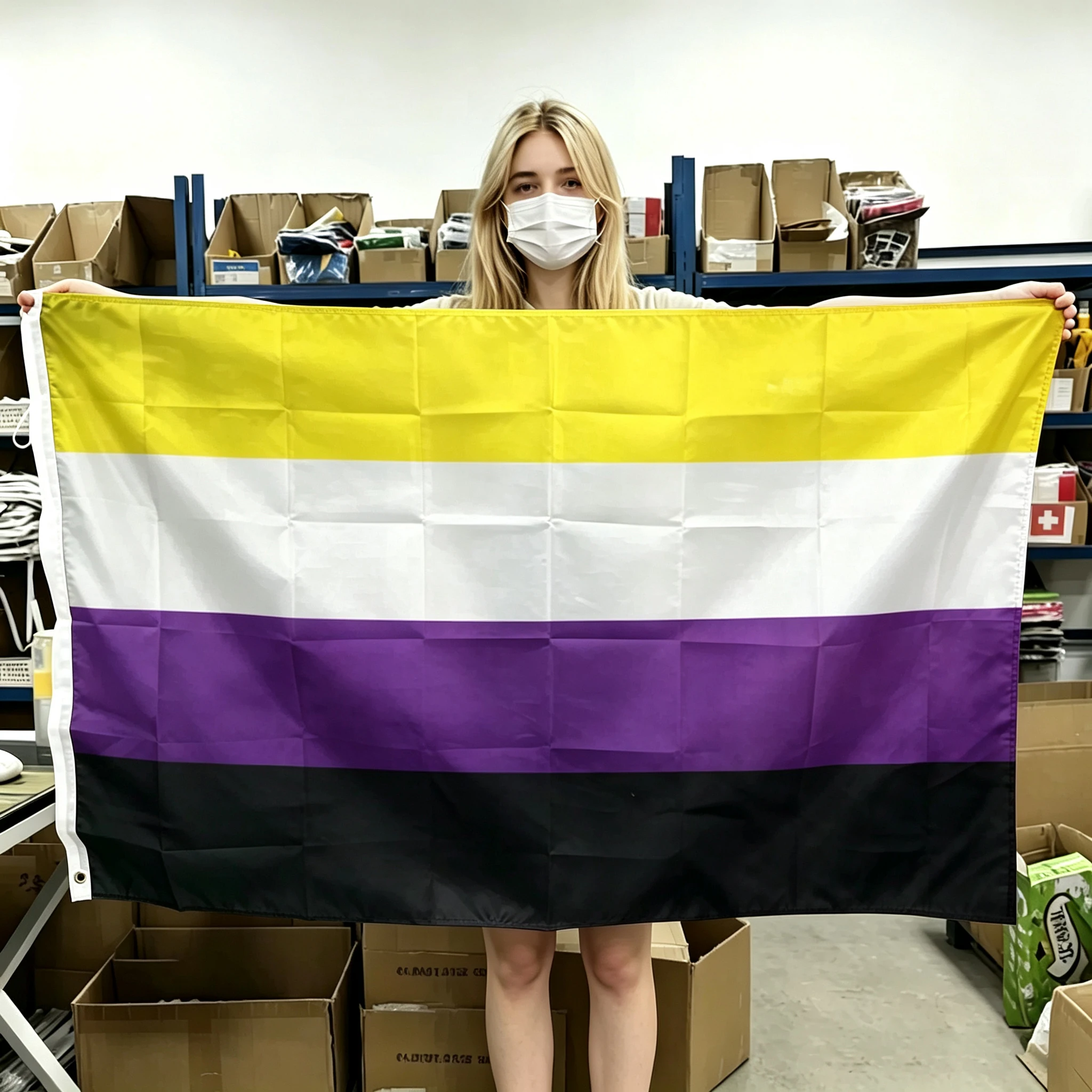 60x90cm 90x150cm 120x180cm LGBTQ Non-Binary Nonbinary Pride Flag Tapestry Polyester Banner LGBTQ Gender Inclusive