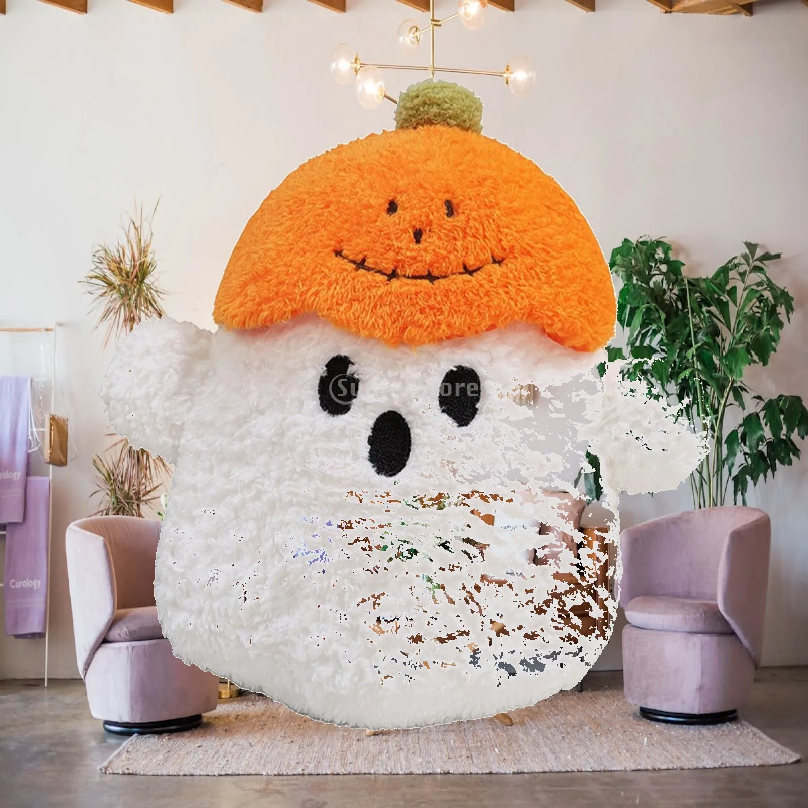 Pumpkin Ghost Stuffed Toy Soft Stuffed Doll with Pumpkin Cap Stuffed Ghost Long-Lasting Plushie Safe for Children, Shelf, Desk