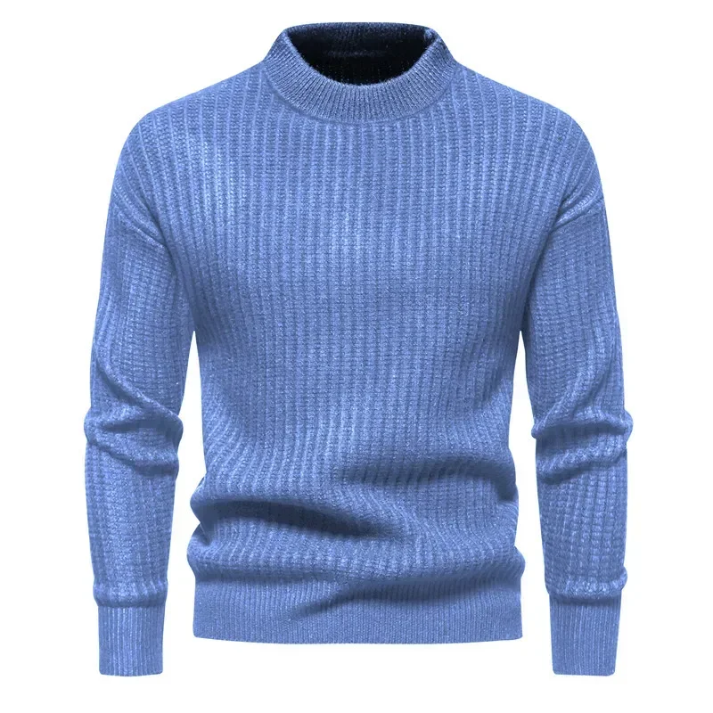 Men's Autumn Winter Warm Knitted Sweater Mens Soft Cotton Sweaters Casual Round Neck Fall Pullover Top Jumpers