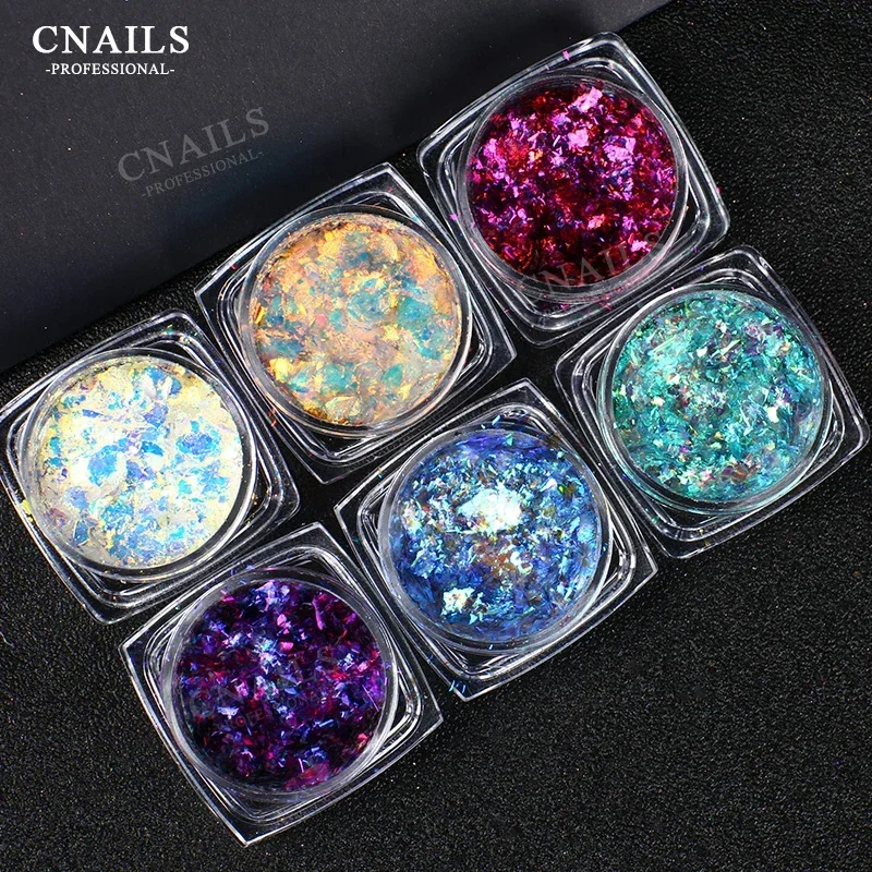 Colorful Nail Powder 0.3g/Box Flake Nail Art Sequins Glitter Shiny Nail Decoration Sparkling Brocade Powder for Manicure Pigment