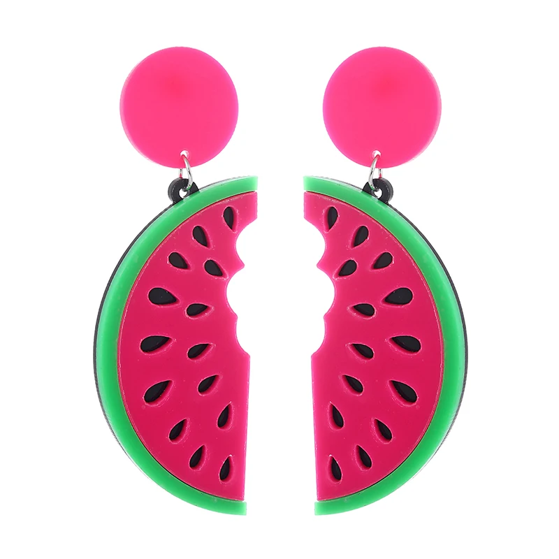 YAOLOGE 2022 New Funny Geometric Acrylic Drop Earrings For Women Gifts Fruit Flower Ice Cream Ta pendientes серьги 2022 тренд