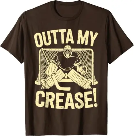 Outta My Crease Lustiges Eishockey-Torwart-Kunstwerk für Männer und Frauen T-Shirts Eishockey-Liebhaber Unisex T-Shirt Outdoor-Sportbekleidung – Detail 9