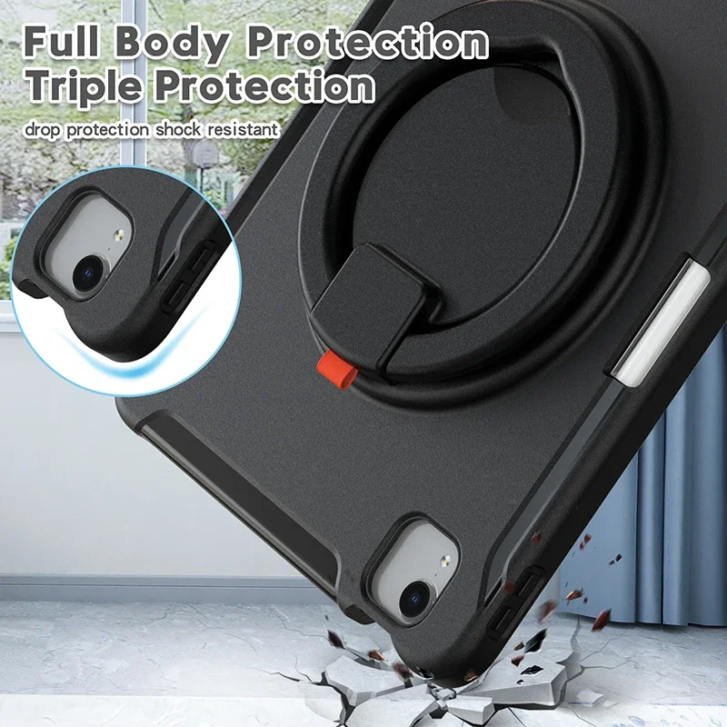 Protective Case For iPad Pro 11 2022 2021 2020 2018 Air 5 4 10.9 inch Tablet Case Stand Holder Pencil Slot 360 Rotation Cover