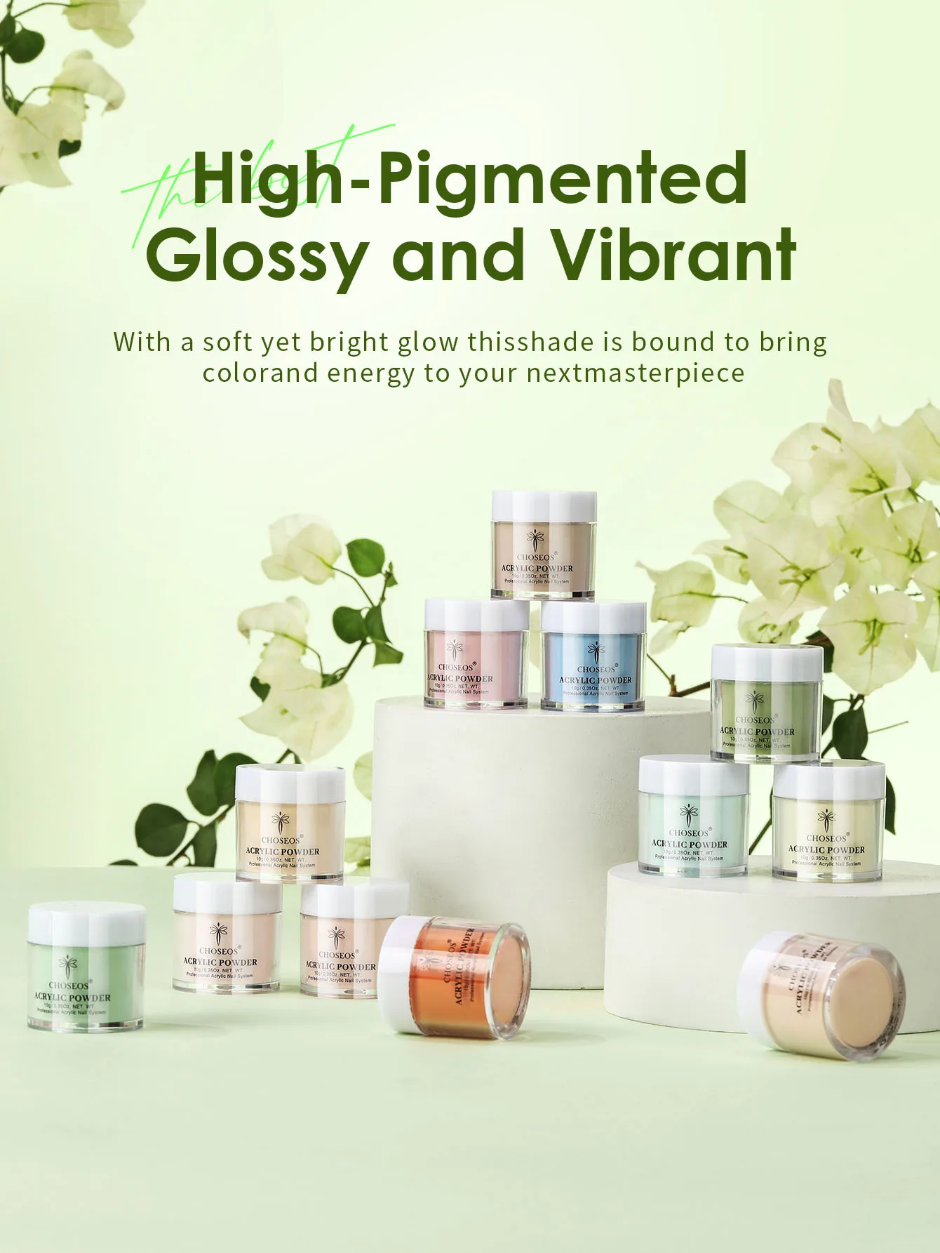 ชุดผงอะคริลิคคริสตัล 12 สี สร้างเล็บคุณภาพระดับร้านทำเล็บที่บ้าน เหมาะสำหรับมือใหม่และมืออาชีพ