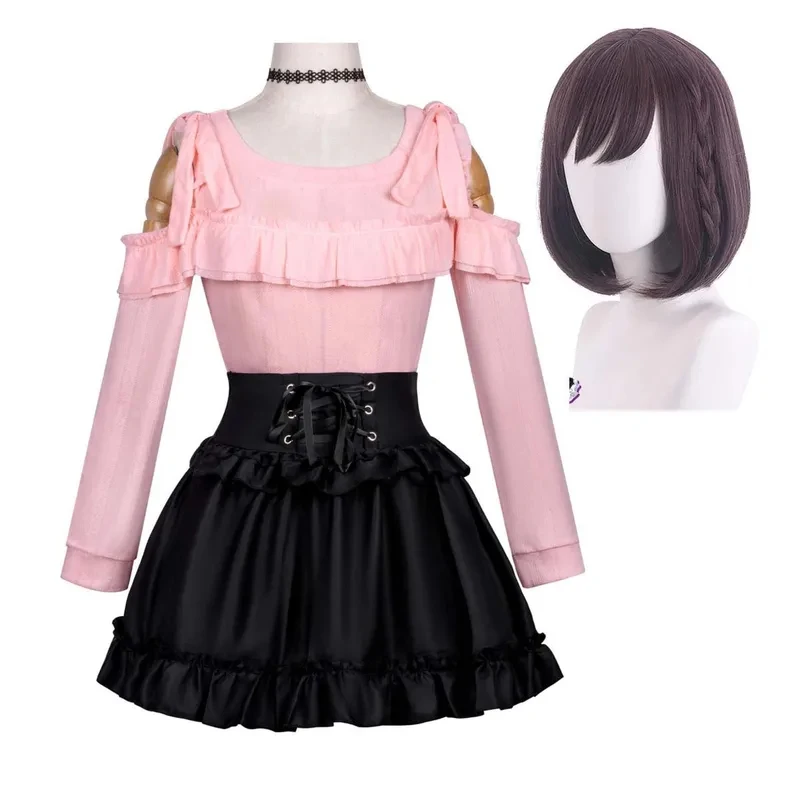 

Women Game Project Sekai Colorful Stage Cosplay Shinonome Ena Pink Suit Costume or Wig fg8'.