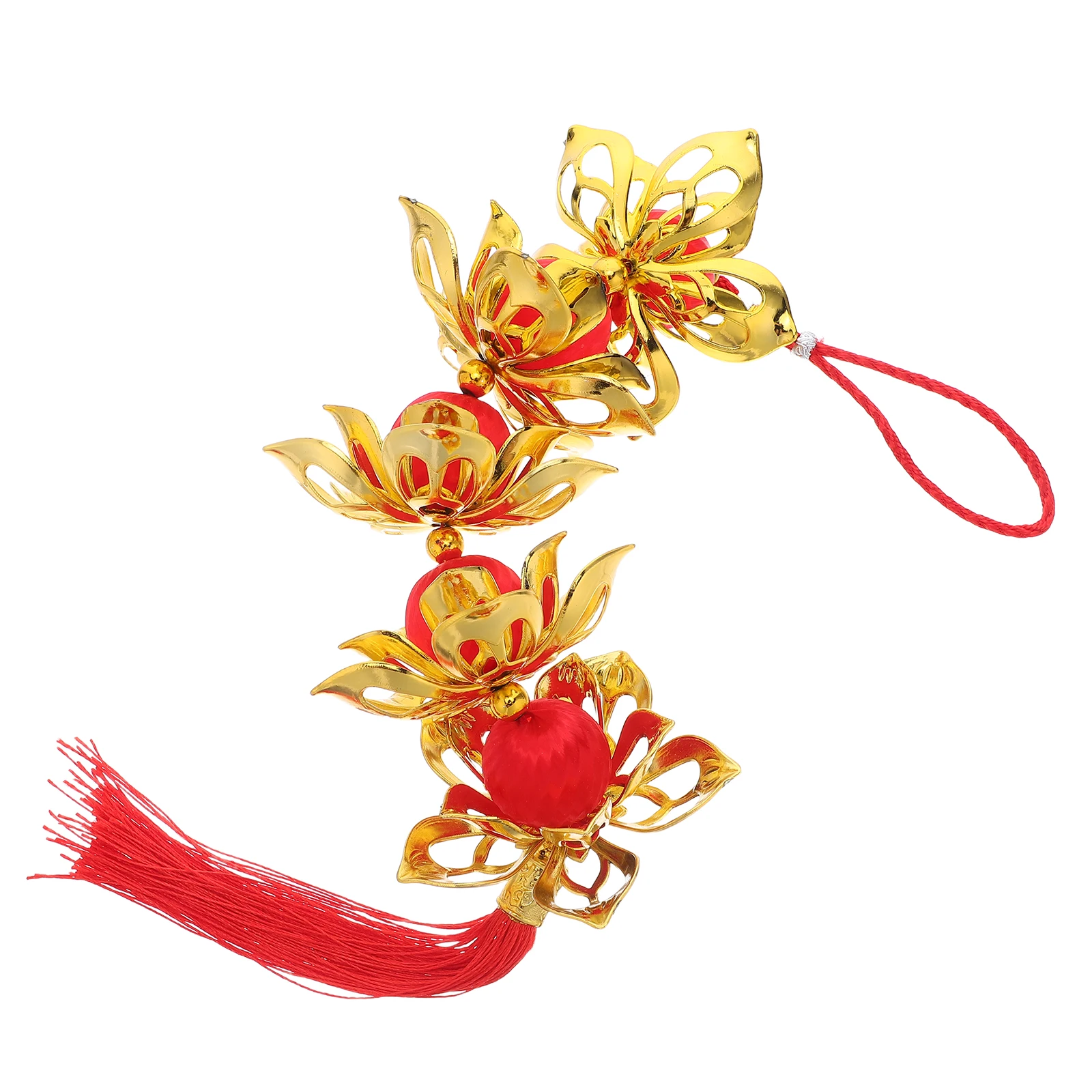 

Skein Lotus Lantern Set Chinese Spring Festival Ornament New Year Pendants Hanging Decoration of Style Decorative Ornaments