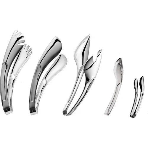 Delicate Bright 5 Piece Palanmaz Steel Service Team Tongs Set