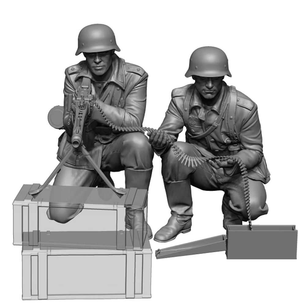 نموذج الراتنج لجندي الشكل، فريق مدفعي WW2 1/35، المواضيع العسكرية في الحرب العالمية الثانية، مجموعة غير مجمعة وغير مطلية #1