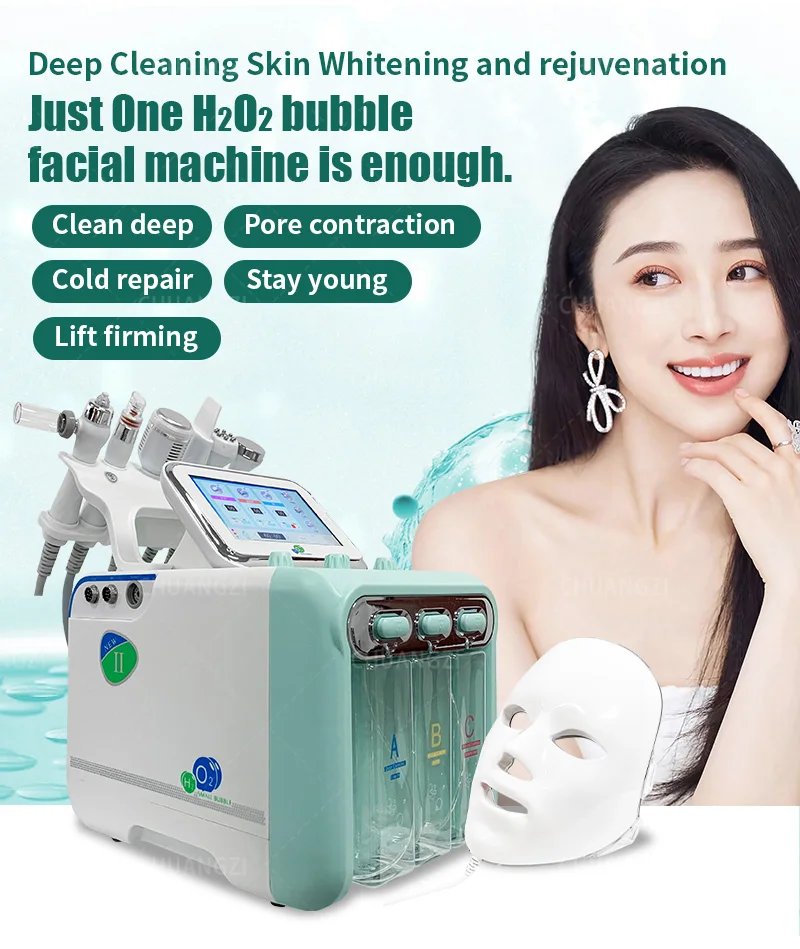 

7 in 1 H2O2 Hydrogen Water Deep Cleaning Skin Whitening And Rejuvenation Facial Machine Cold Repair Lift Firming Beauty Machine