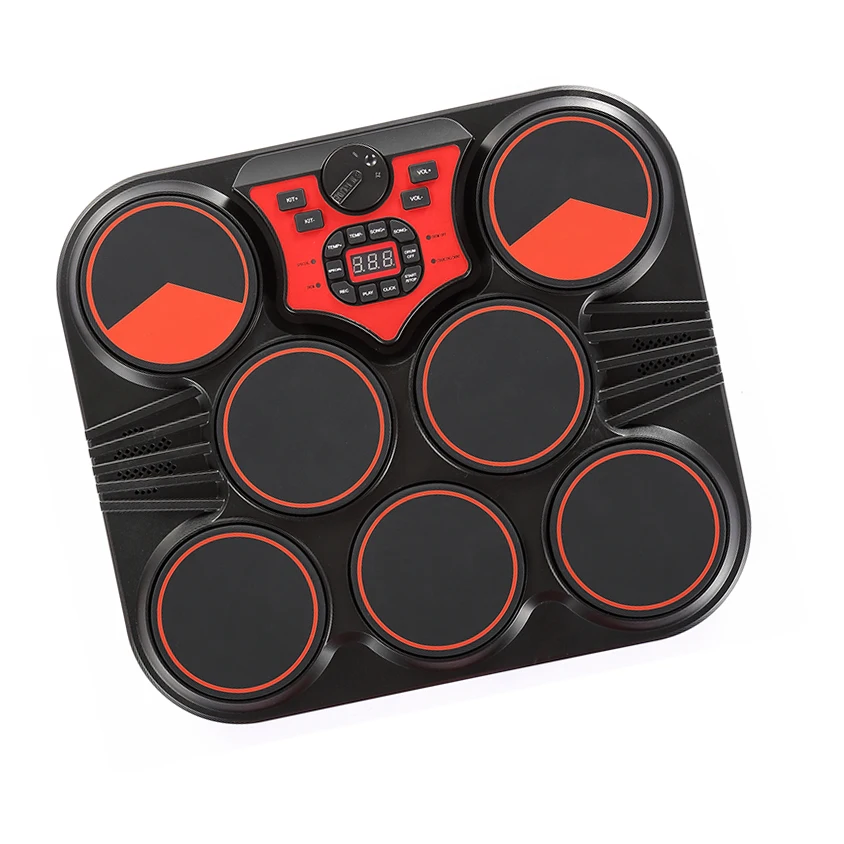 High Quality More Functions Professional Drum Set Electronic Silicone 7 Drum Pads Tabletop Drums