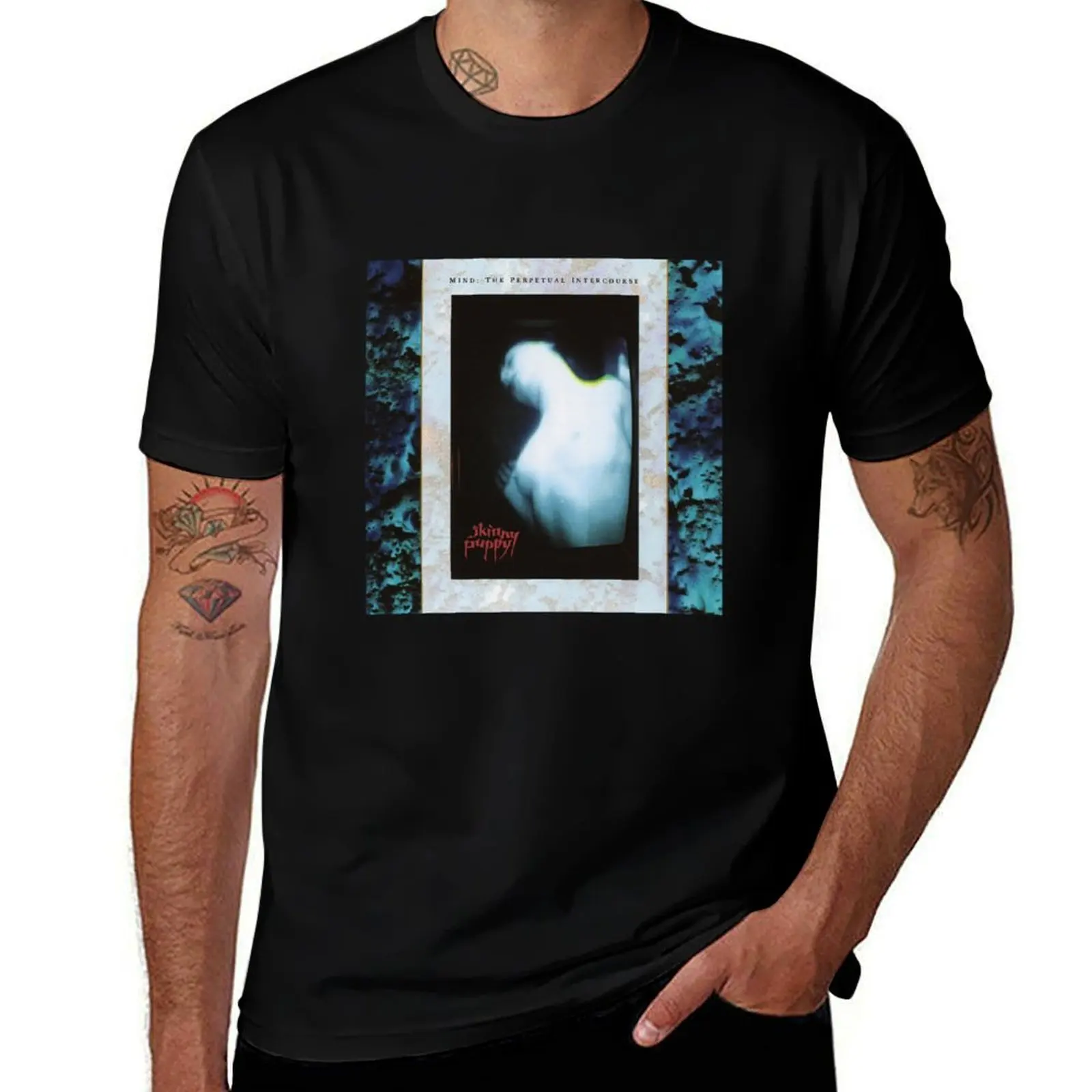 

Skinny Puppy Mind The Perpetual Intercourse 2 Album Cover 2. T-Shirt t shirt for man 100 percent cotton T-Shirt
