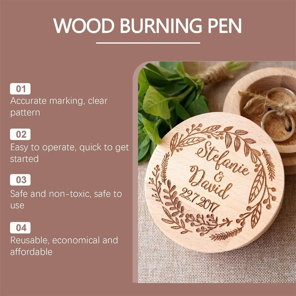 New Resin Burning Pen Long Lasting Durable Wooden Burning Marker Pens Easy to Use Pyrography Marker for Wood Burn