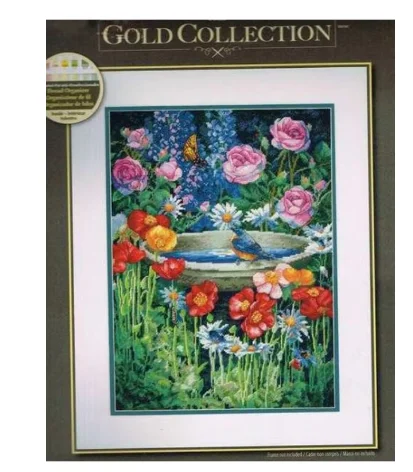 Top Quality Beautiful Lovely Counted Cross Stitch Kit Garden Reflections Roses Poppy Butterfly Bird Dim 70-35288 35288 