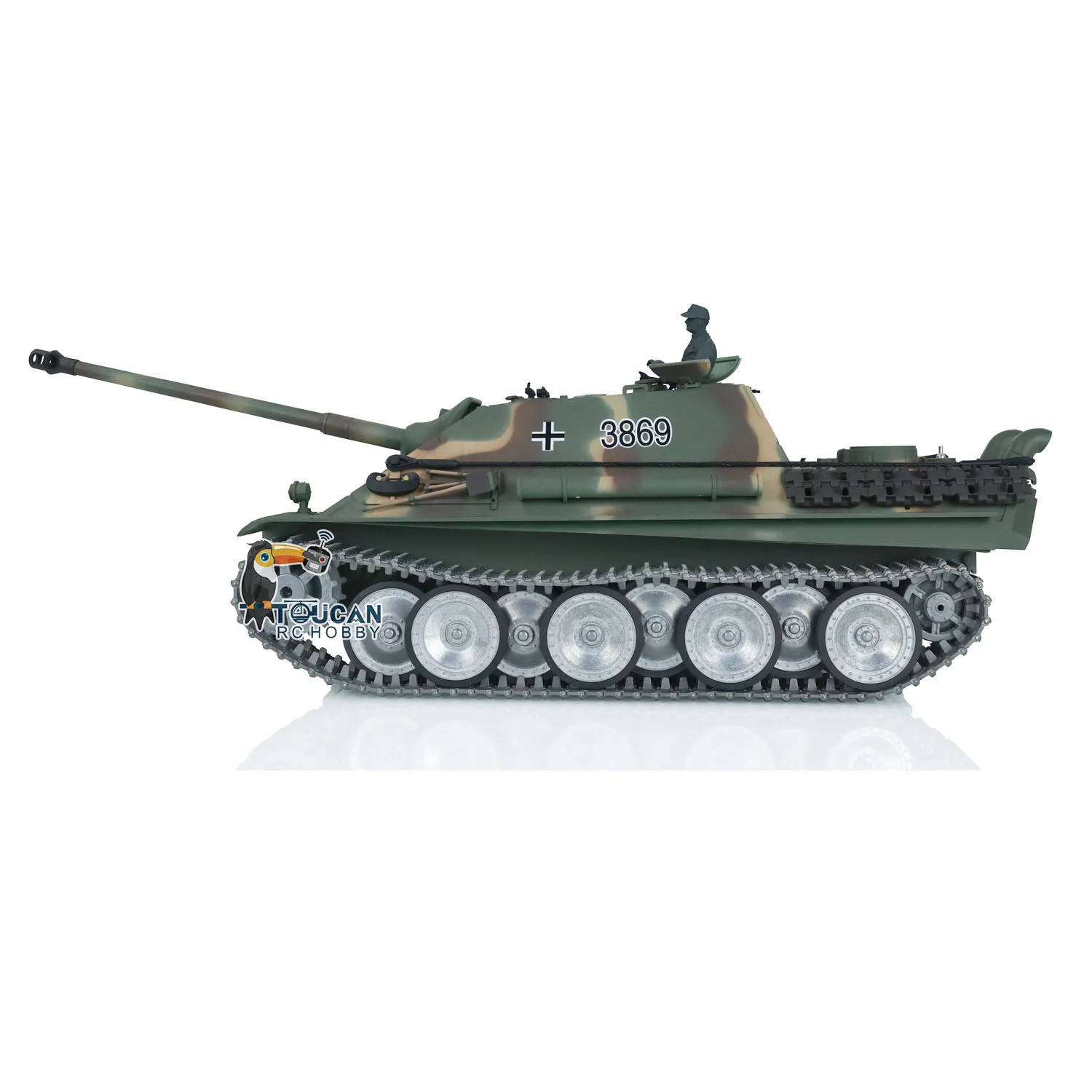 HENG LONG 1/16 Scale 7.0 RC ถังที่กําหนดเอง Jadpanther ถัง RTR 3869 โลหะแทร็กล้อเกียร์ RC ของเล่น TH17441