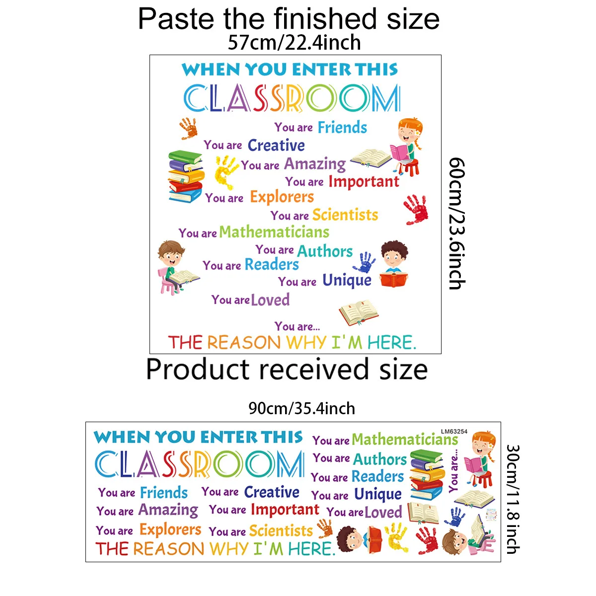 Colorful Inspirational slogan sticker for classroom school decoration self adhesive wall decor