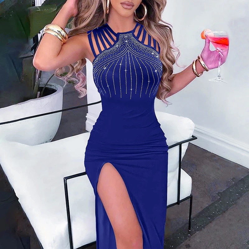 open lace back dress PRETTYGARDEN Women's Sleeveless Bodycon Dress Textured Back Slit Sexy main image 1