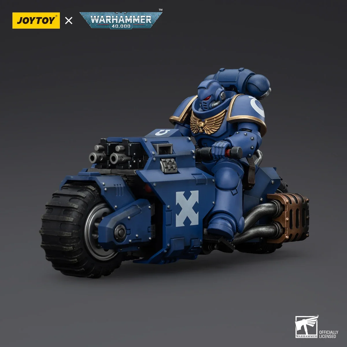 Joytoy warhammer 40k motocicleta fuzileiros espaciais ultramarines outriders irmão catonus figura de ação catonus modelo brinquedo bonecas